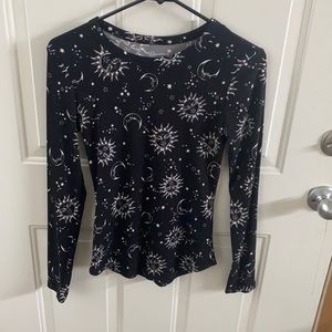 Black and white tight fitted long sleeve by No Boundaries size M (7-9)